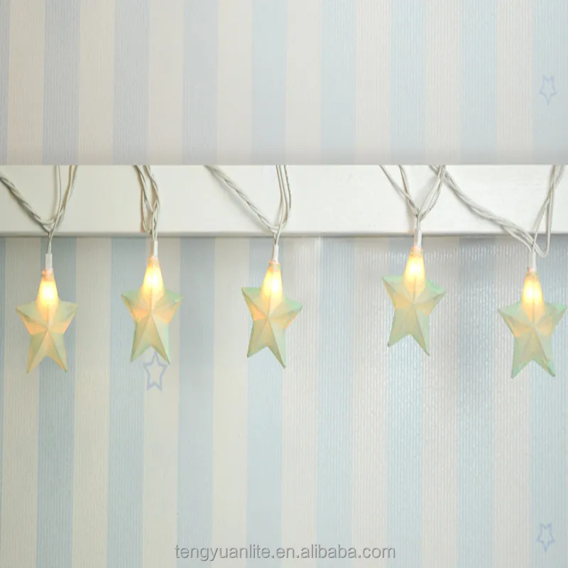 UL Listed Customized Plastic Wrap Paper Green Star Light Wall Lamp Patriotic String Light