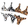 Print Your Own Design Custom Women Sexy Bikini Leopard Printed Two Piece Triangle Girl Swimwear