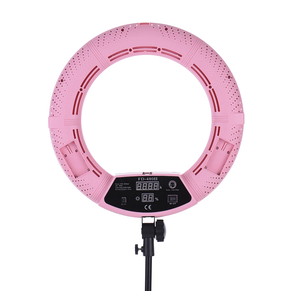 

FD-480II 96W Dimming LED Ring light 3200-5500K Studio led Light ring makeup mirror for Photography equipment, Black/pinl/white