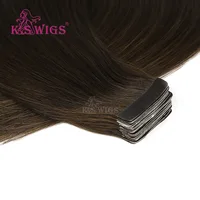 

Free Sample K.S WIGS Natur Hair Extens Tape On Luxury Tape In Brazilian Human Hair Double Drown Remy Hair Extension Tape