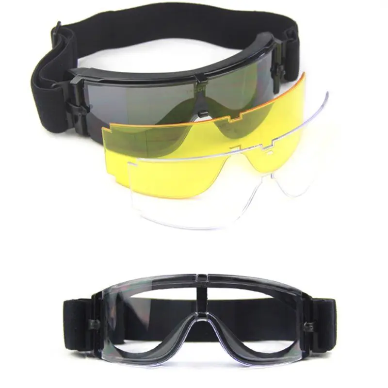 

3 Lens Military Airsoft X800 Tactical Shooting Glasses Cycling Motorcycle Windproof Glasses for USMC, Color