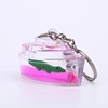 Wholesale Boat Clear Oil Liquid Key Chain Acrylic Keychain With Liquid Inside
