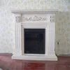 fireplace mantel with lion