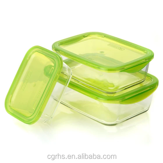 
Hot sale & high quality vacuum kitchen gift high borosilicate glass food storage containers/ glass lunch box with plastic lid 
