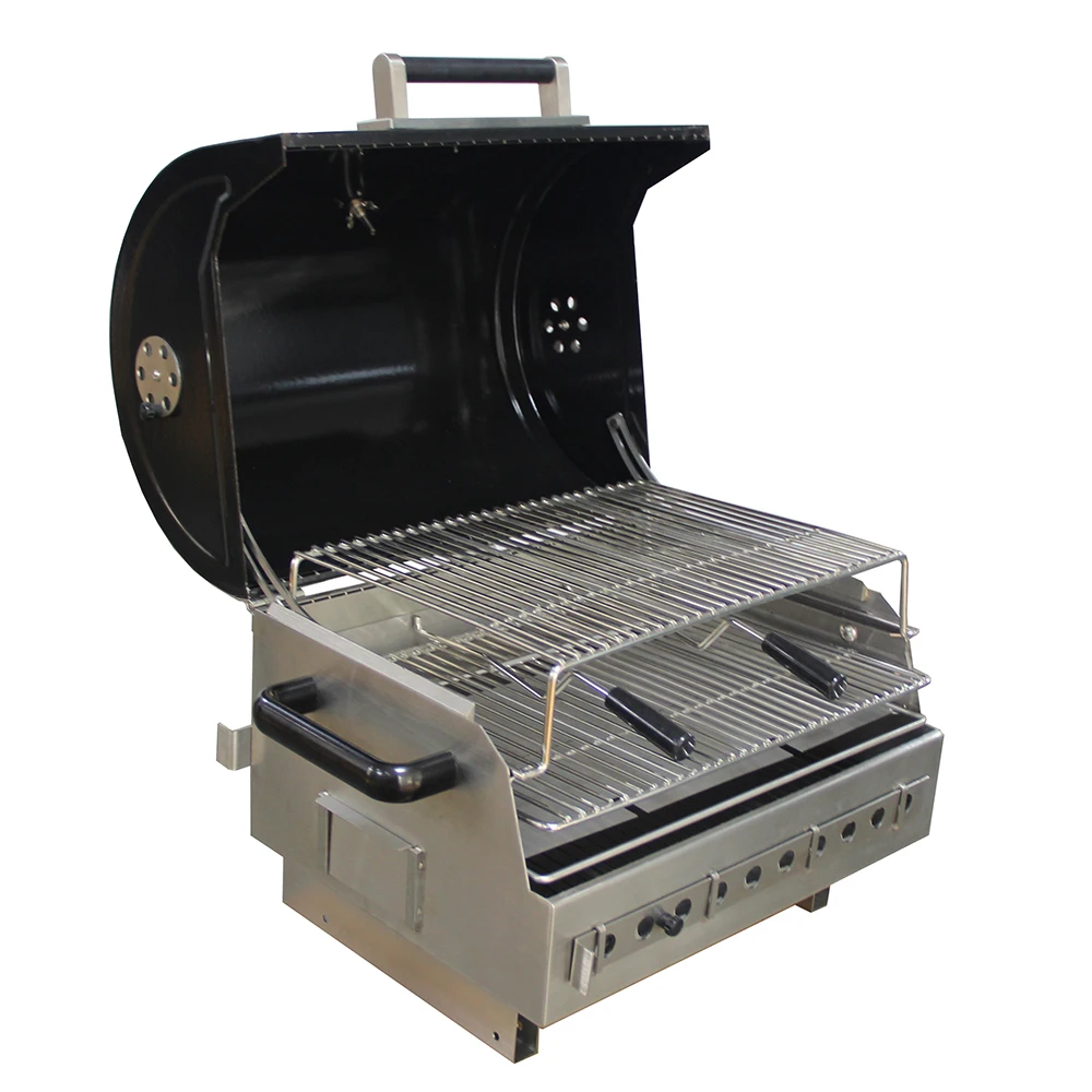 Smart Tabletop Barbecue Stainless Steel Charcoal Grill With Porcelain