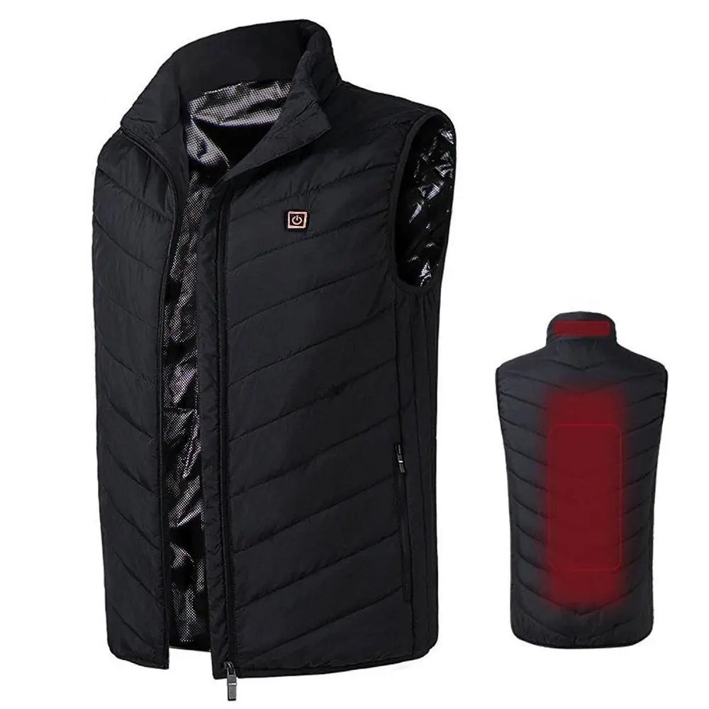 

High Quality Outdoor Ski Battery heated vest with 5V Power Bank, Black