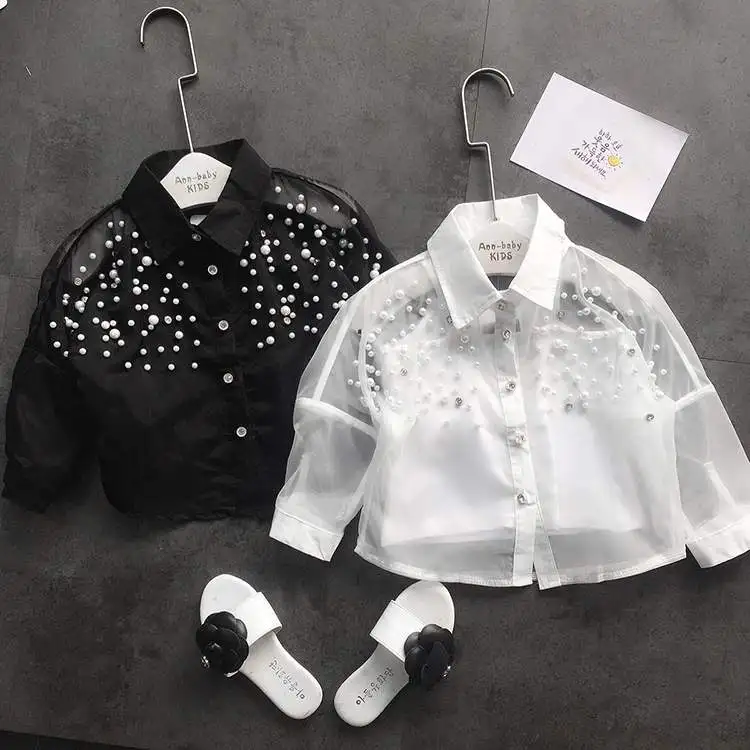 

Hu Sunshine Wholesale New Summer Cotton Black White 2Pcs Girls Blouses