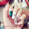 C37 press on flare nail tips artifical pre design nail tips pre glued chrome nail tips