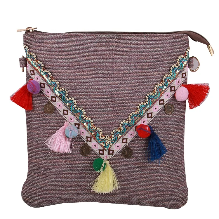 Oem Designer Tassel Handbag Embroidery Ladies Straw Bag - Buy 2018 Boho ...