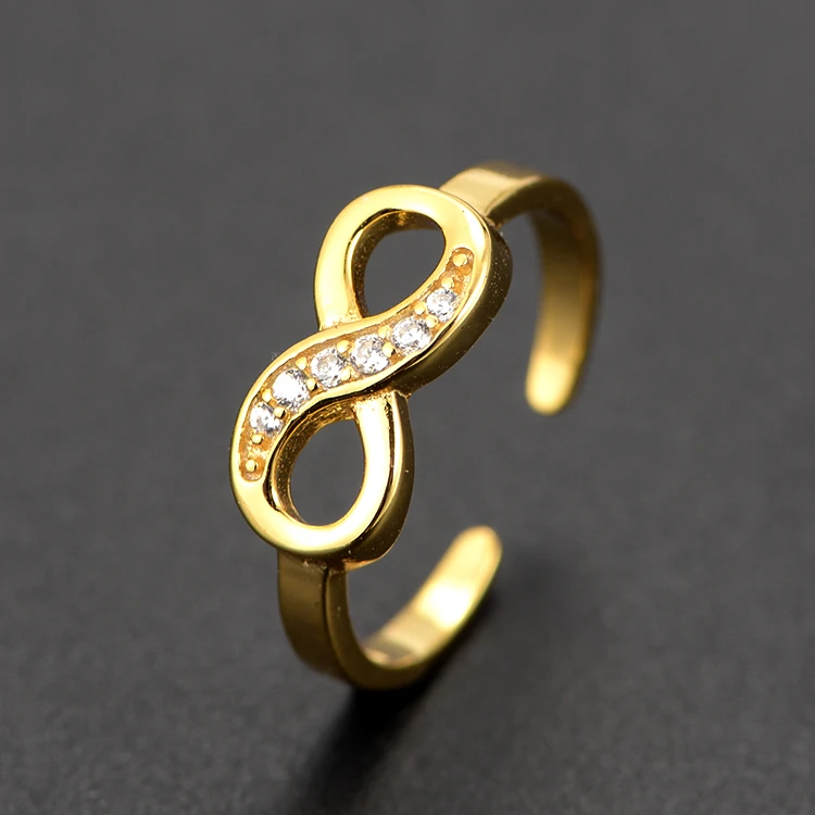 

Wholesale simple women accessories design cubic zirconia infinity toe ring