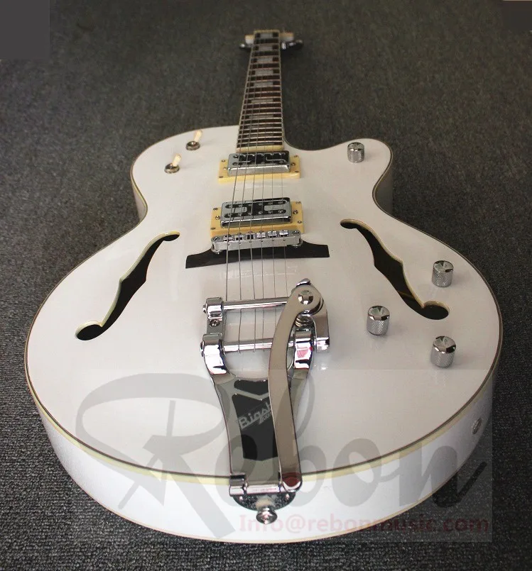 Weifang Rebon 6 String Hollow Body Bigsby Tremolo Electric Guitar In