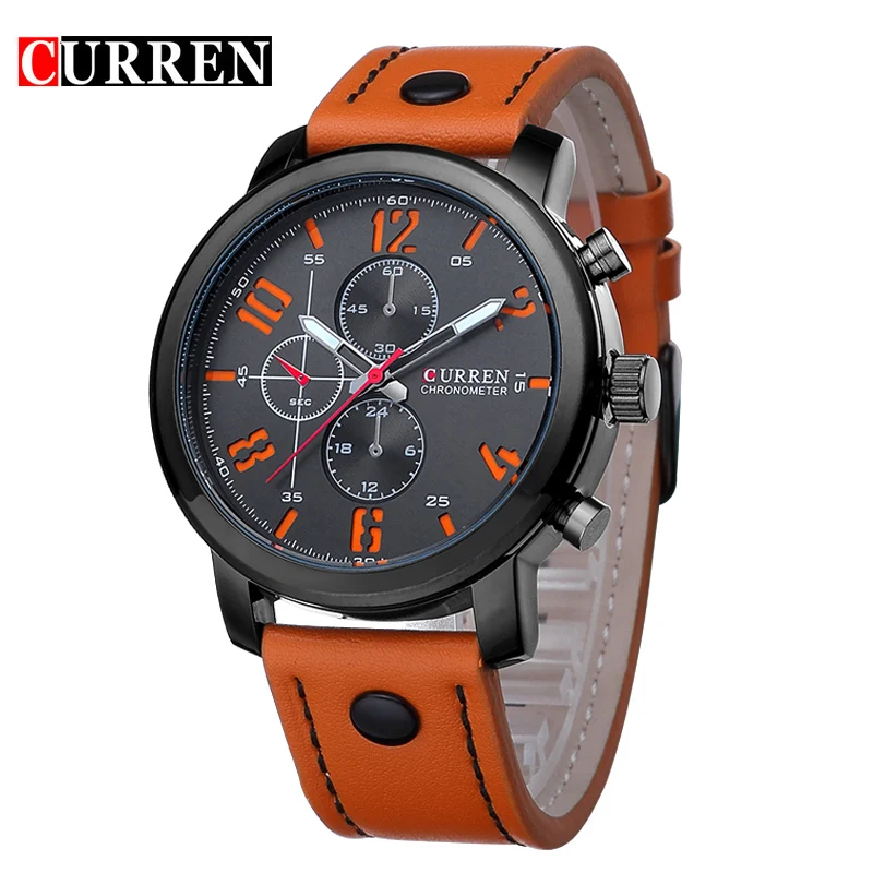 

Relogio Masculino Fashion Montre Homme Reloj Hombre Quartz-Watch Curren 8192 Male Leather Wristwatches Men Curren Watches 2018