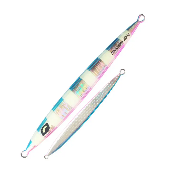

FUNADAIKO 80g 100g 120g 200g slow jig Metal Luminous Lures Lead Fishing lure hard body baits 260g, Colorful