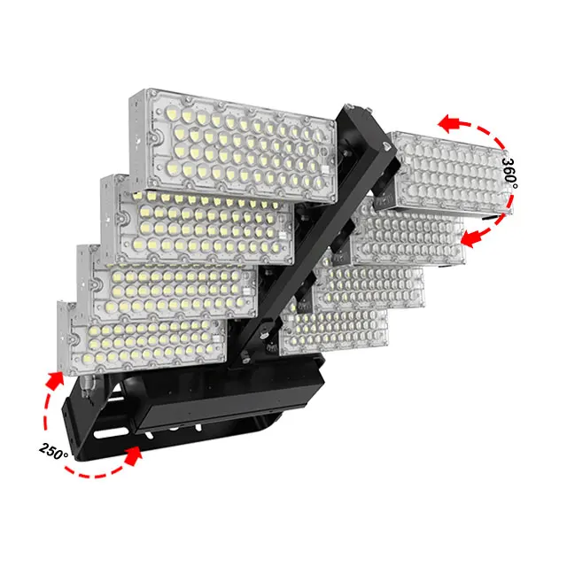 
Adjustable Angle TUV SAA Flood Lights 800W Transformer LED Stadium High Mast Pole Light waterproof IP66 Wharfs Lighting 