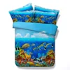 Tropical Fish and Coral Reef 3d marine bedding set