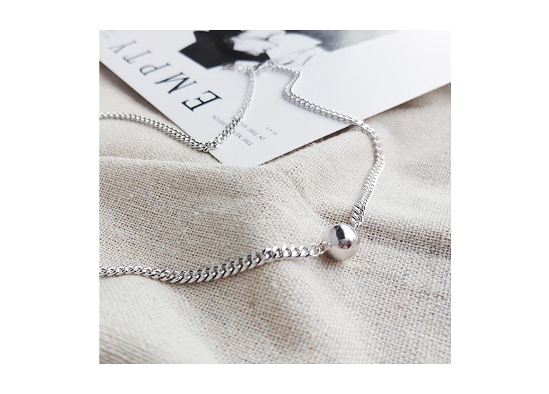 High Quality Sterling 925 Silver Jewellery Slide Ball Necklace For