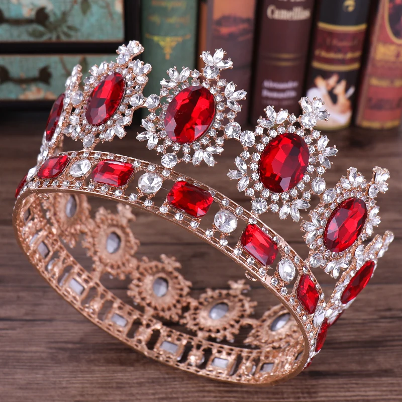 Royal Queen King Crowns Multi Color Crystal Wedding Bridal Tiaras And Pageants