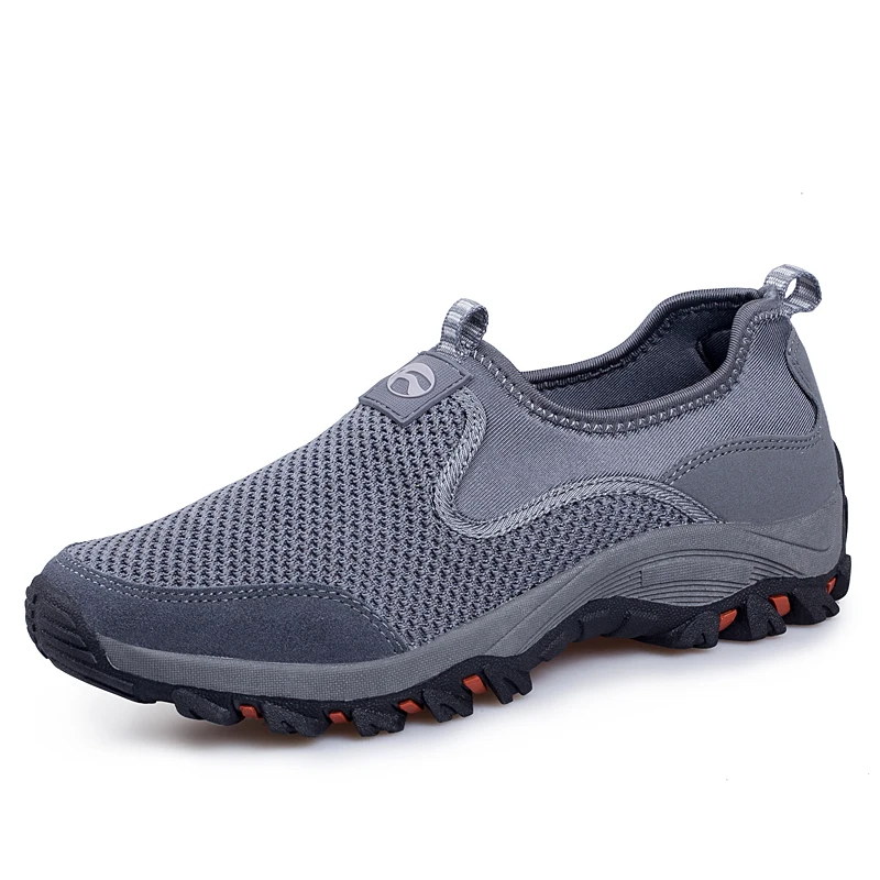 

Safety Walking Shoes Soft-soled Sports mens Striding shoes outdoor, Navy,grey,black