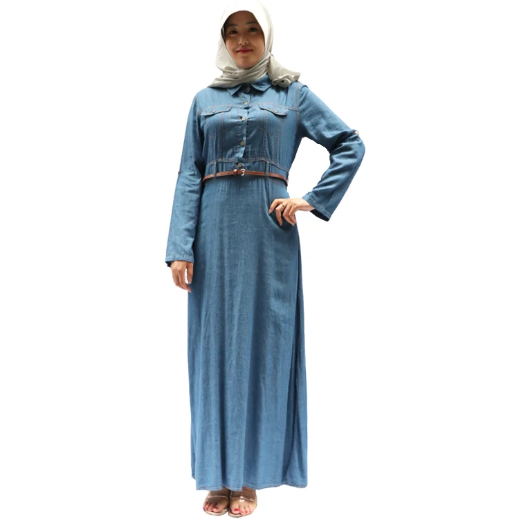 

2018 Turkey Style New Fashion Casual Denim Jean Abaya Dresses denim abaya, As show