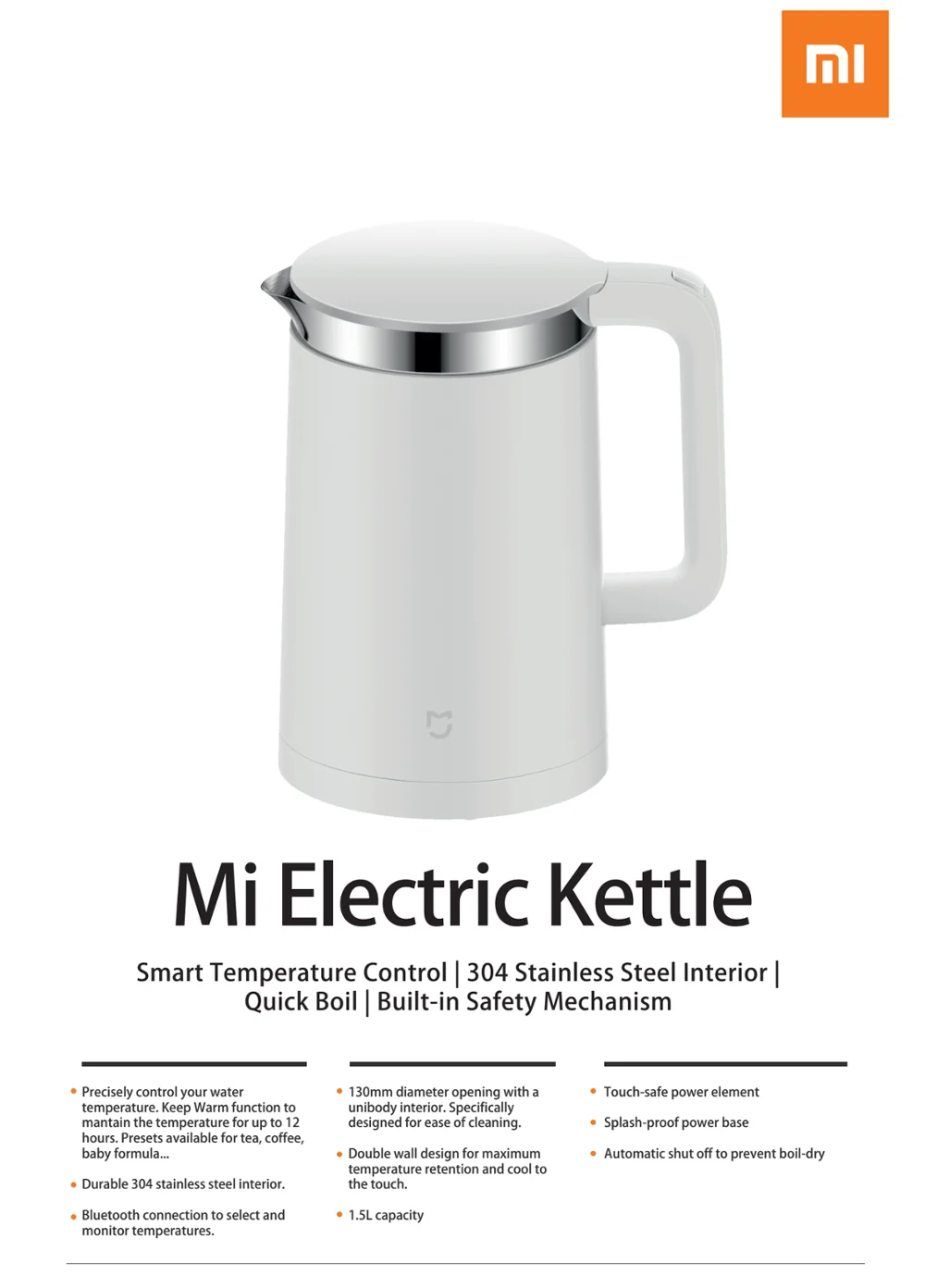xiaomi mijia 1.5 l electric water kettle