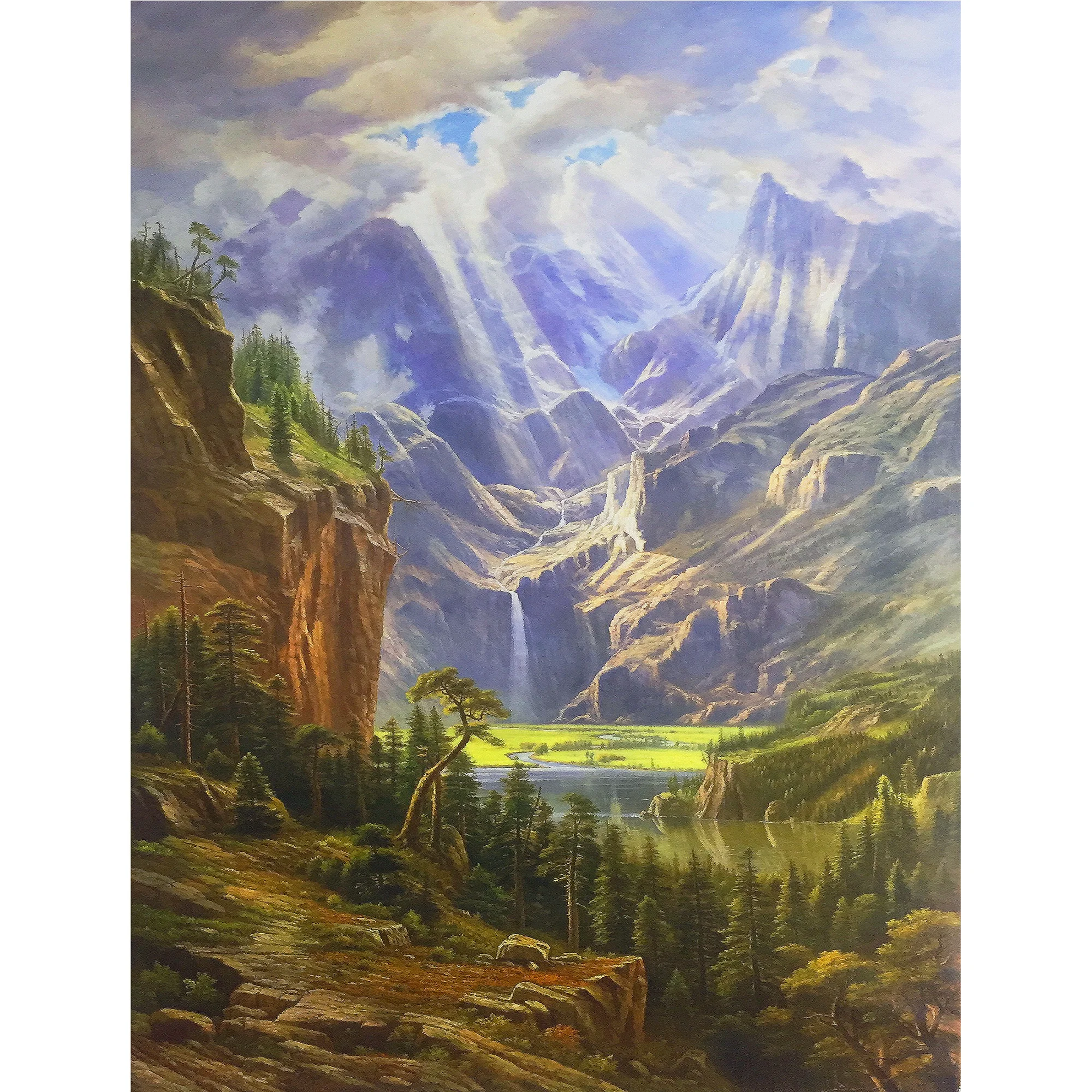 Oriental Landscape Classic High Quality Large Custom Handmade Artwork Chinese Dafen Canvas Oil Painting