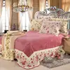 Luxury 3 Pieces Queen Fleece Rose Patchwork Embroidery Design Bed Sheet