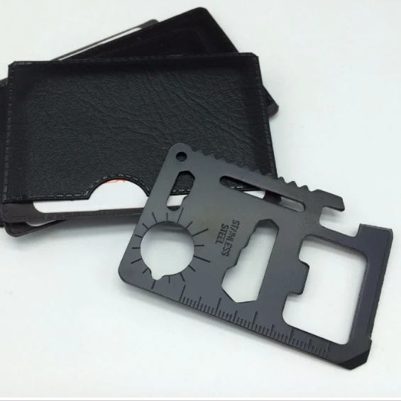 2018 Amazon Best Seller 11 in 1 Multi functions credit card tool black credit card knife Camping Survival Tool
