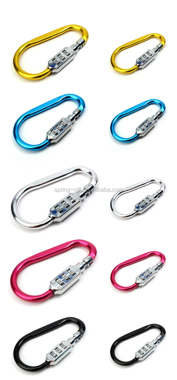 Multifunctional Aluminium Alloy Password Carabiner With Coded Lock