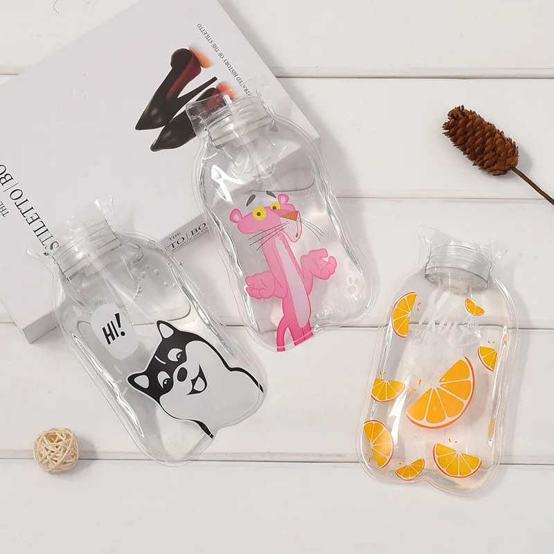
Customized High Quality Transparent PVC 18*11 Cute Cartoon Hot Water Bag/ Bottle 