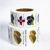 high quality colorful food adhesive roll labels waterproof custom stickers with logo printed
