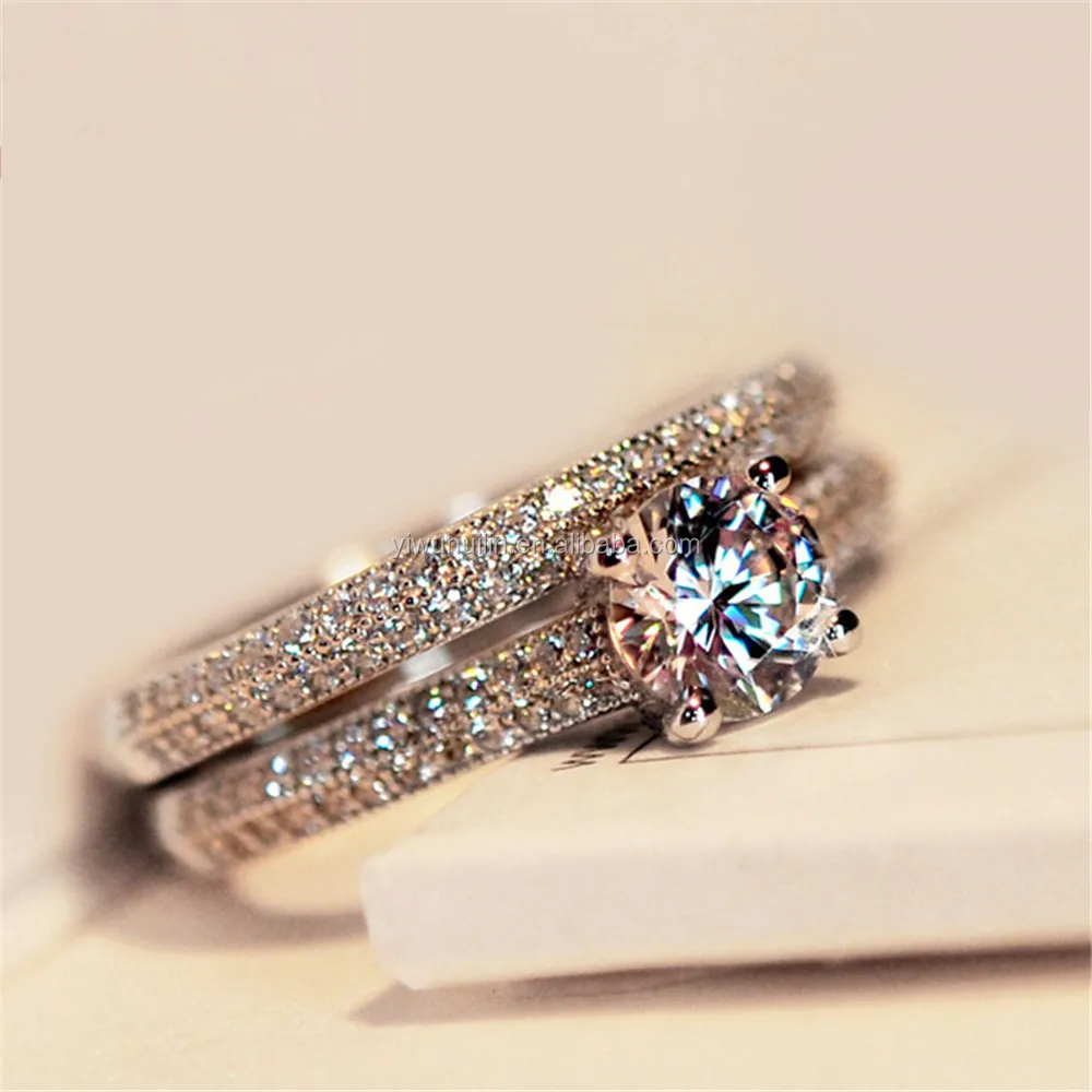 Rhj2705 Huilin Jewelry Best Quality 925 Sterling Silver Double Rings