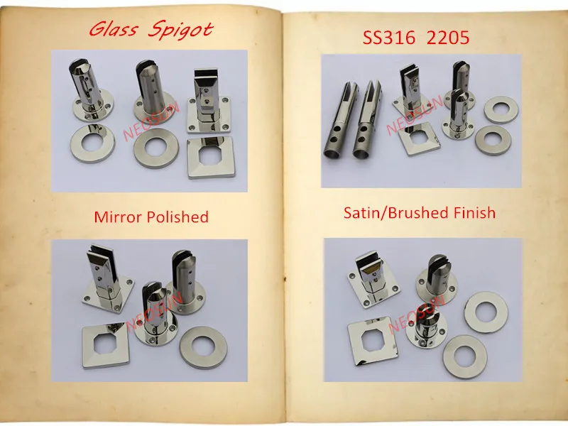 Glass panel mounting hardware, Square tube clamp, Round tube clamp.jpg