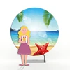 New design aluminium circular custom fabric photography backgrounds