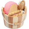 Small Handle Cute Wooden Baby Bath Gift Set