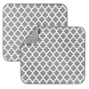 Image of DINGEE Dish Drying Mat Kitchen, Micro fiber drying mat - 18X16 Inch