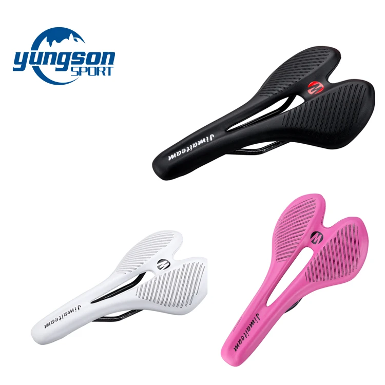 

Carbon fiber bicycle saddle with leather cover carbon fiber bike saddle cover pink, Black/white/red/pink