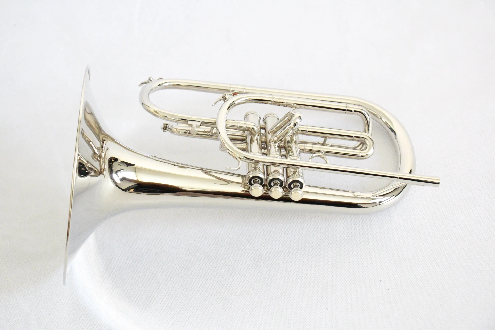 Good Quality Handcraft Mellophone Yellow Brass Instrument Bb Tone Standard Nickel Plated