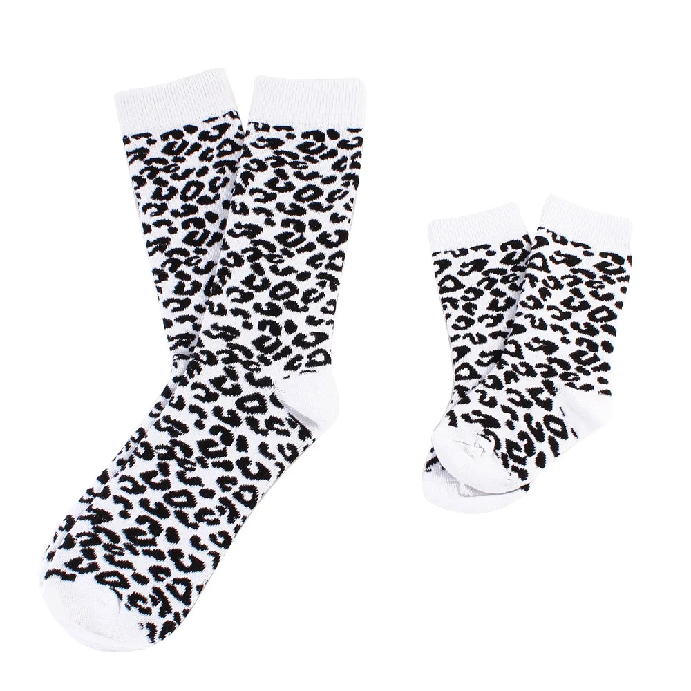 

Mommy and Me Family Matching High Cotton Material Leopard Socks for Kids and Adulte, Picture