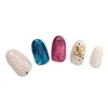 Full-covered oval artificial natural transparent long sharp nail tip
