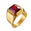 jewelry fashion rings stainless steel IP gold plating sapphire high school championship rings