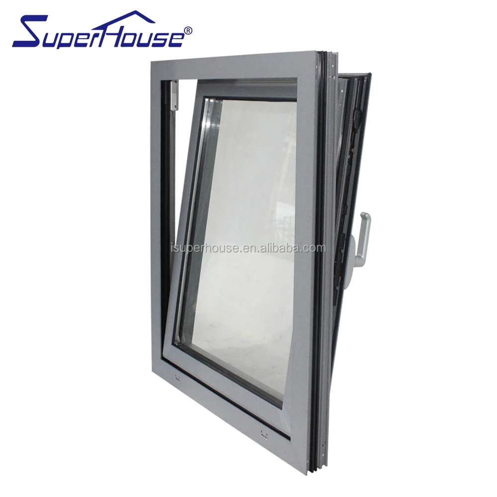 hurricane-resistant doors and windows Tempered safety glass aluminum tilt and turn hinge window