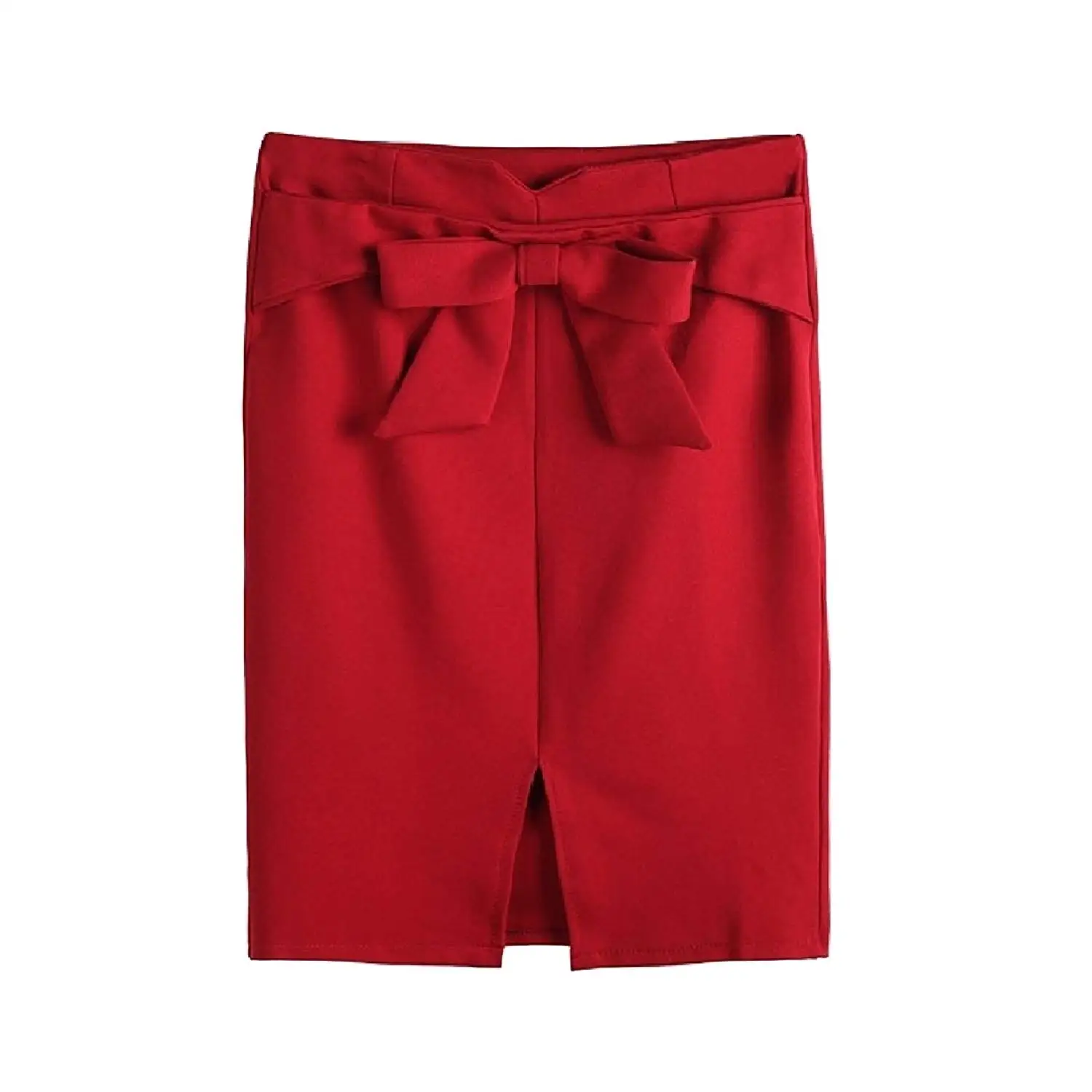 Zimaes-Women Split Stretch Sexy Stylish Plus-Size Bowknot Work Skirts