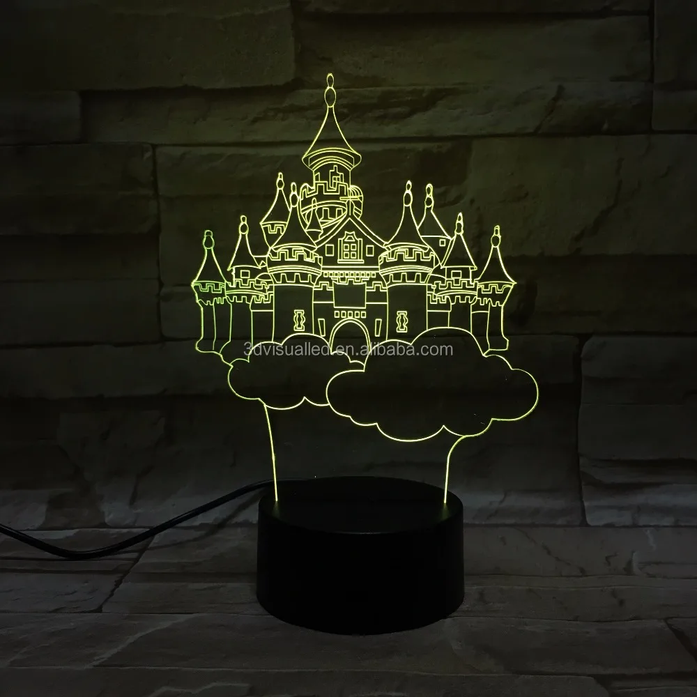 Valentine's Day gift Princess Castle 3D illusion lamp 3D LED Night Light 3D Desk Lamp