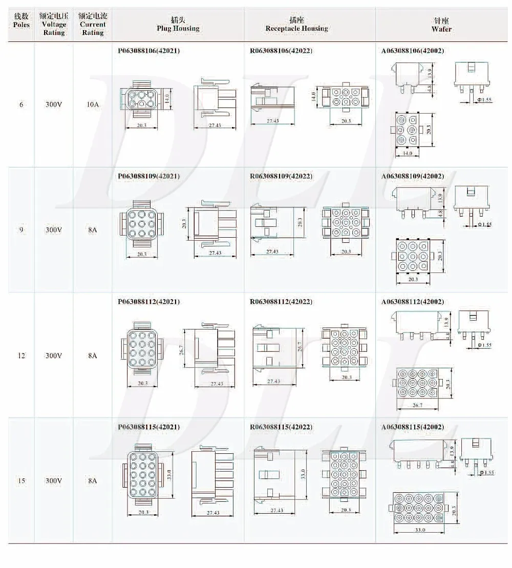 замінити крок 6,3 мм 42002-9A 42002-9C 42002-12A 42002-12C 42002-15A 42002-15C однорядний роз'єм