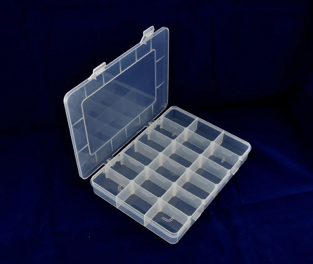 Clear Plastic Hinged Dividers Fishing Lure Boxes Manufacturers Storage