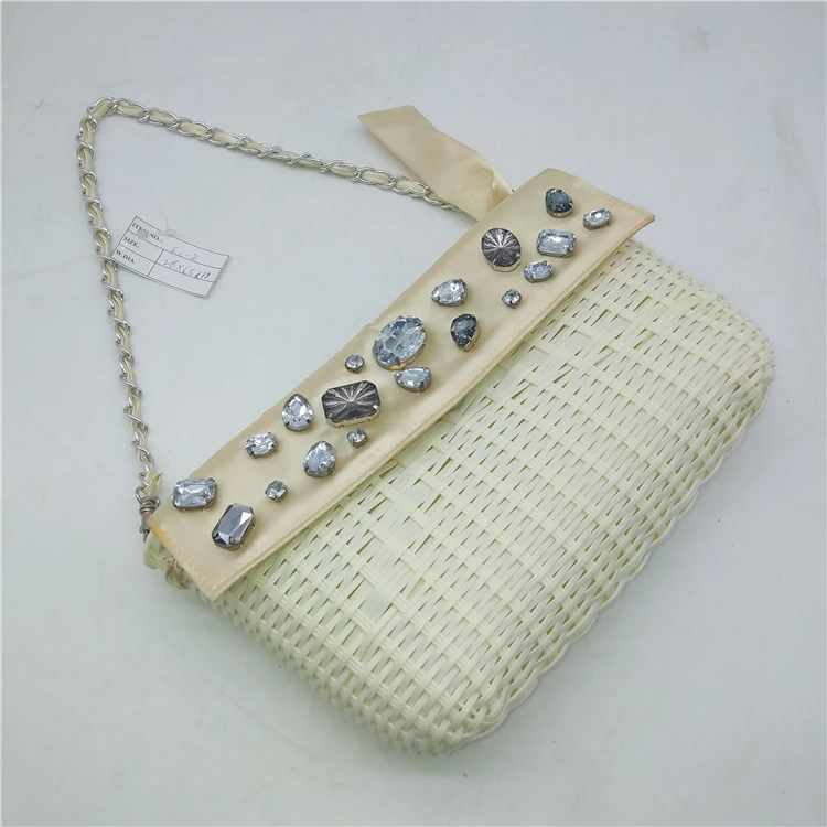 

Popular handbag rattan bag bali women high quality rattan bags, White