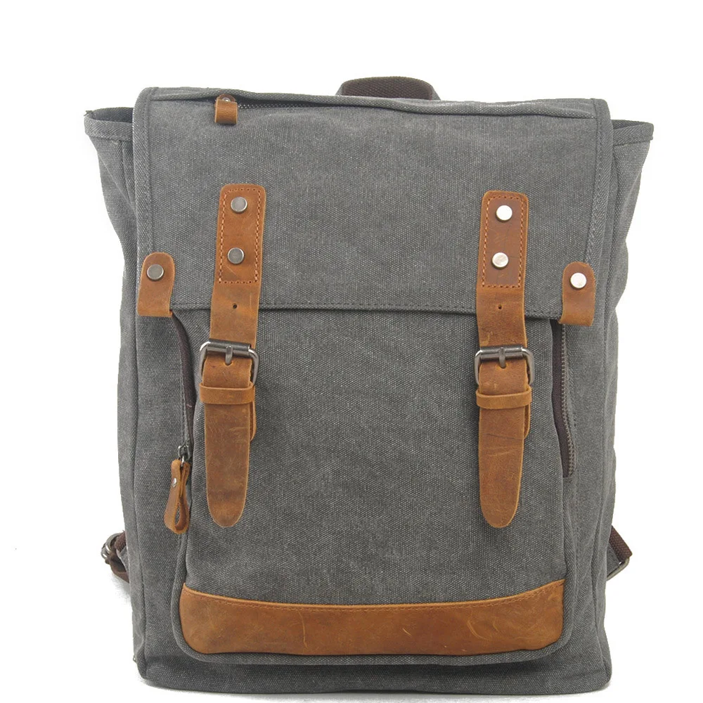 

Wholesale Vintage Canvas Leather Laptop Backpack for Mem, Customized