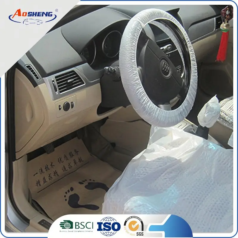 10 pcs Disposable Steering Wheel Cover 10 pcs Disposable Car Seat Cover 140 x 80 cm 10 pcs Disposable Gear Lever Cover