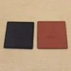 Good quality square brown leather tea coaster / black pu cup mat for promotion