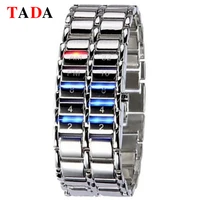 

2018 Fashion Creative Luxury Lovers' Wristwatch Men Women Smart Watch Steel blue Binary Luminous LED Electronic Sport Watches